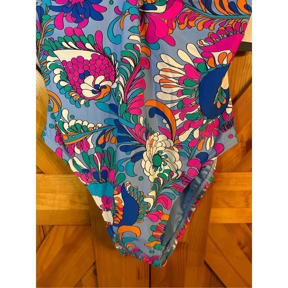 Kate Spade One Piece Swimsuit - Spring Water Size Medium nwt (0128)
